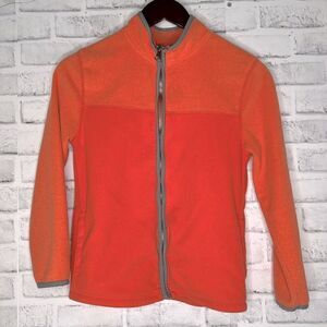 Cat & Jacket Coral Orange Fleece Zip Up Jacket Coat Size M (8/10)